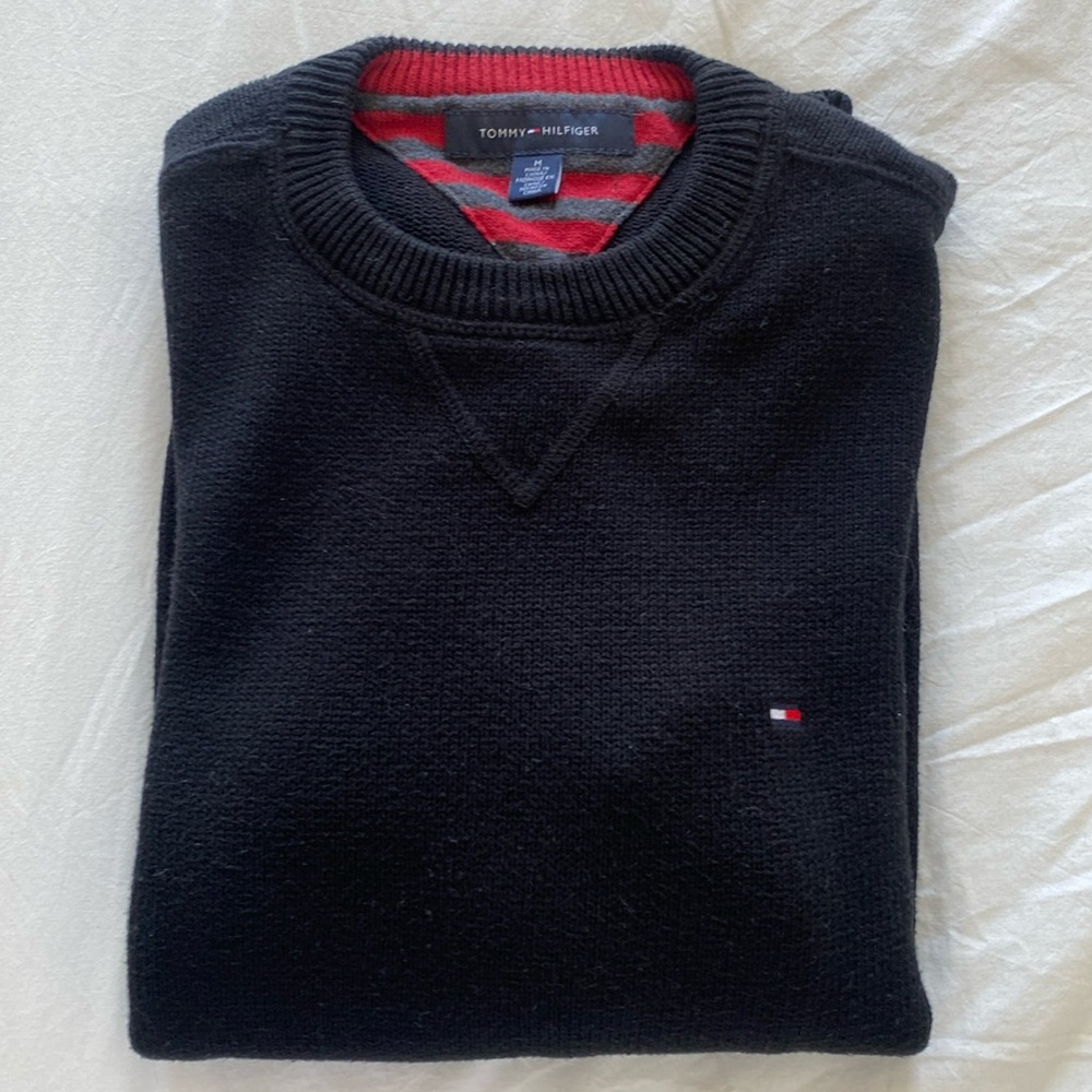Men’s Black Tommy Hilfiger Crewneck Sweater